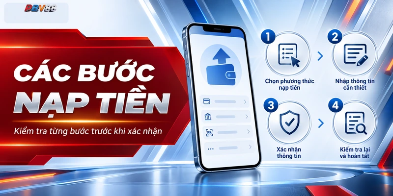 CÁC BƯỚC NẠP TIỀN